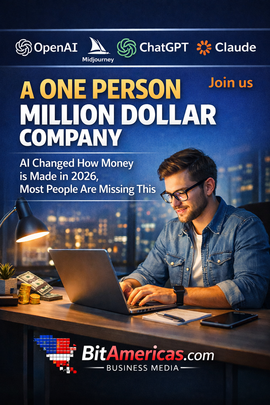 One person "Million Dollar" business. BitAmericas.com. A guide to monotizing yourself  💸